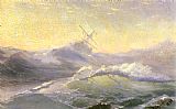 Ivan Constantinovich Aivazovsky Famous Paintings - Bracing the Waves